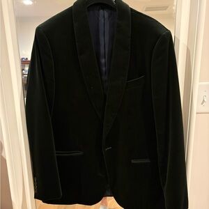 J Crew Men's Green Velvet Shawl Lapel Blazer 41R